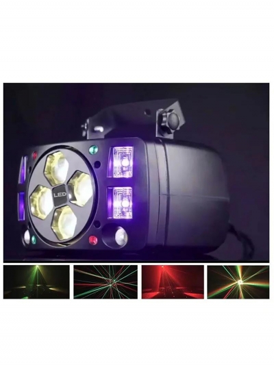 Лазерный проектор / светомузыка BeeLight 4в1 с ультрафиолетом-4